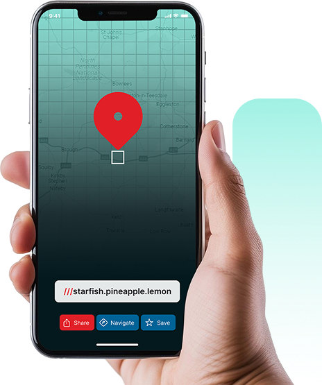 Student safety at university: a phone showing an exact what3words location