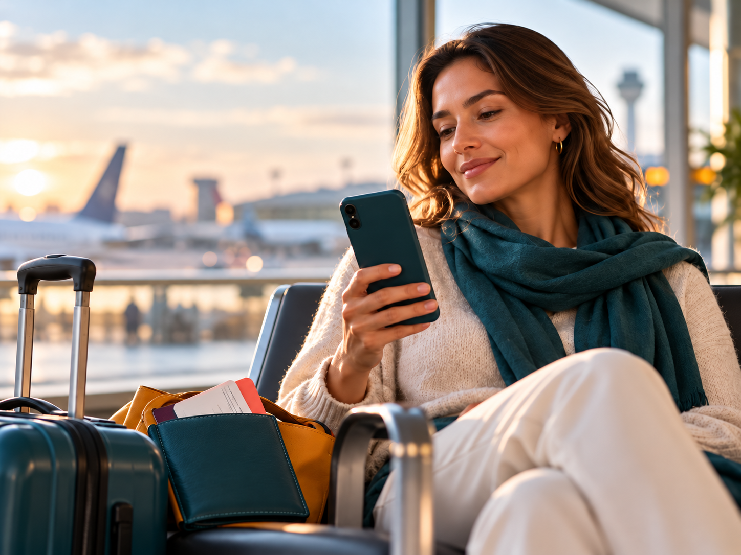 Traveller at an airport